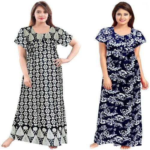 Sajao Creation Women Nighty Set (Multicolor)