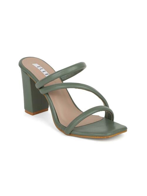 Elle Green Block Heels