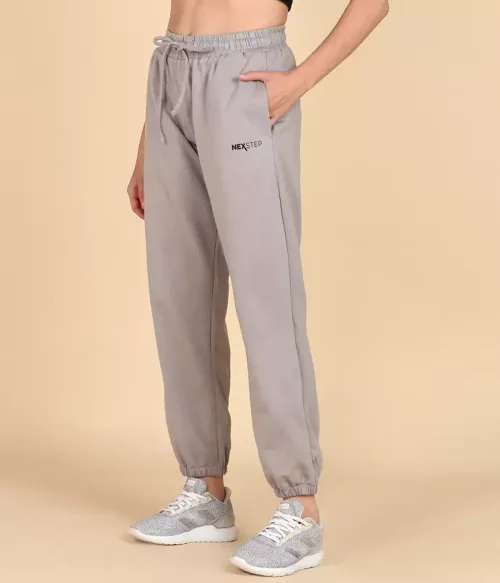 Rhino Rage Women Solid Grey Track Pants-Size-L-Grey