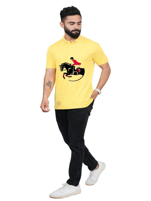 Tajnan Printed Polo Tshirt Yellow