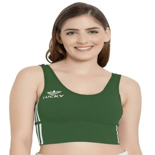 Buy F Fashiol.com Women's Lightly Padded Slipon Crop Top Sports Bra  (Pack-1) Size-32 Green Online at Best Prices in India - JioMart.