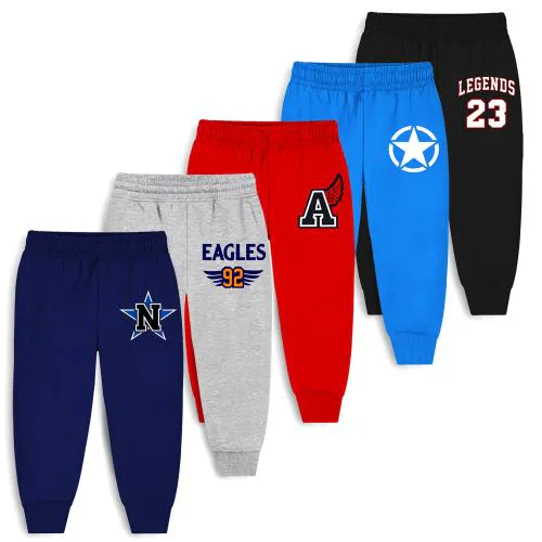 Trampoline Boys & Girls Multicolor Printed Cotton Pack of 5 Track Pants