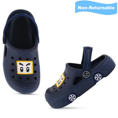 ONFEET Kids Dailwear Stylish & Trendy Black Low-top Breathable Slip-Resistant Lightweight EVA Car Clogs for 12 Months to 5.5 Years Boys/Girls/Toddler