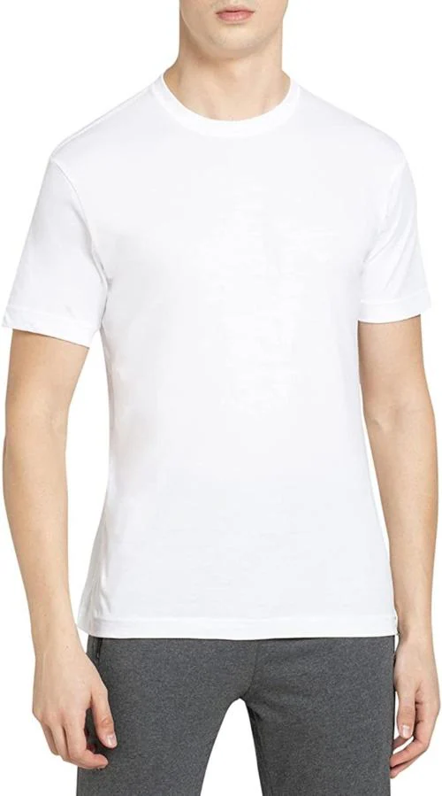 Zordan Sports Men White Solid Cotton Blend T-Shirt