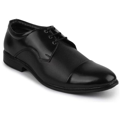 FAUSTO Men Black Formal Lace-Up Brogue Shoes - JioMart