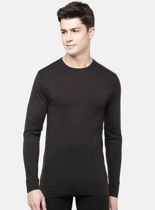 Macroman M Series Men Black Solid Cotton Pack of 1 Thermal Tops