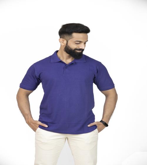LYNX Men's Cotton Half Sleeve Polo T-Shirt Comfortable T-Shirt Colour Purple Size XXL Pack of 1