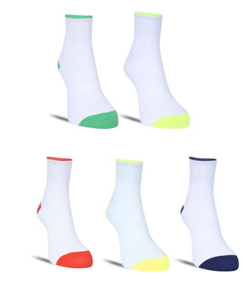 Dollar Athletic Ankle Length Cotton/Nylon Toe Socks Men Solid Sports Cushion Sneaker Unisex Socks Combo for Running, Cycling & Gym, Odour Free (Pack of 5)