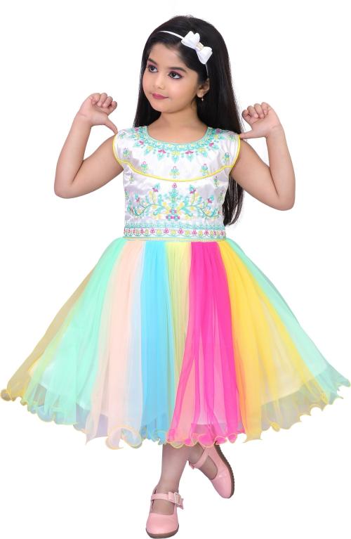 ADTAS Disney Princess Girls Below Knee Party Dress (Multicolor, Sleeveless) JioMart