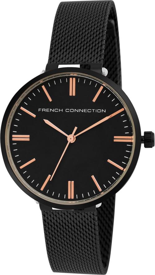 French Connection Analog Black Dial Black Strap Watch For Women