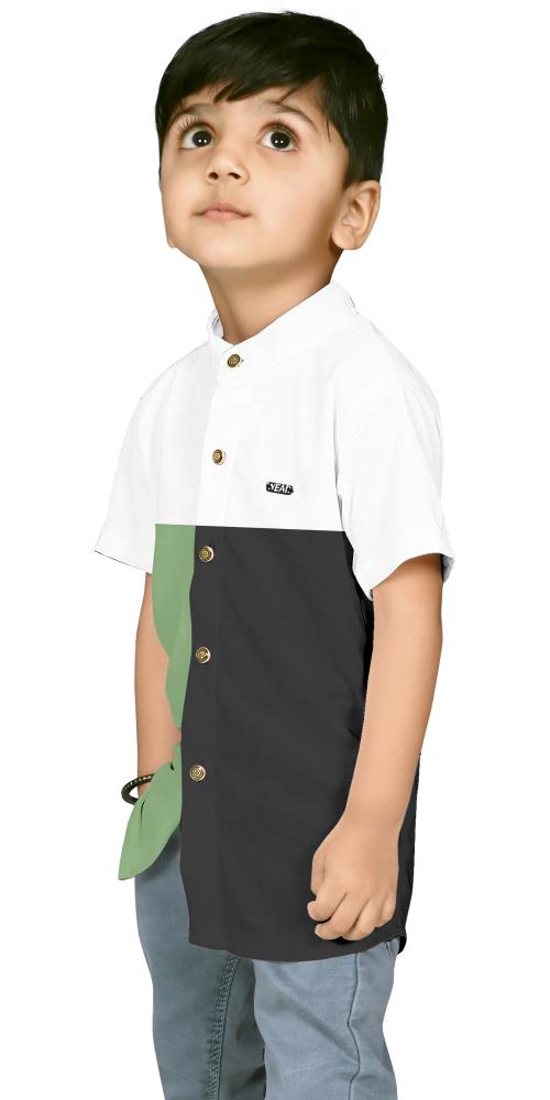 Jaimin Fashion 3SQURE boys white shirt (7-8 Years)