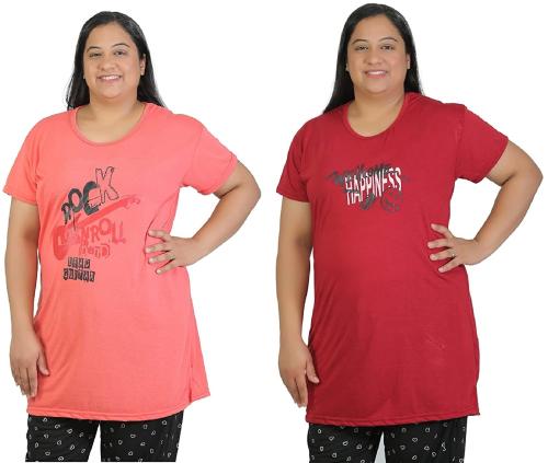 LA RAINBOW T SHIRT FOR PLUS SIZE WOMEN IN PACK OF 4