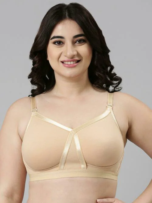 Enamor A038 Engineered X-frame Lift Cotton Bra for Women- Full Coverage, Non Padded and Wirefree