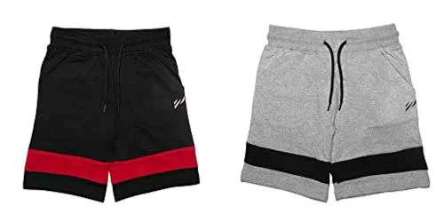 Blue Tyga Boys And Girls Black And Light Grey Cotton Shorts 3 to 4 Years (Pack of 2)