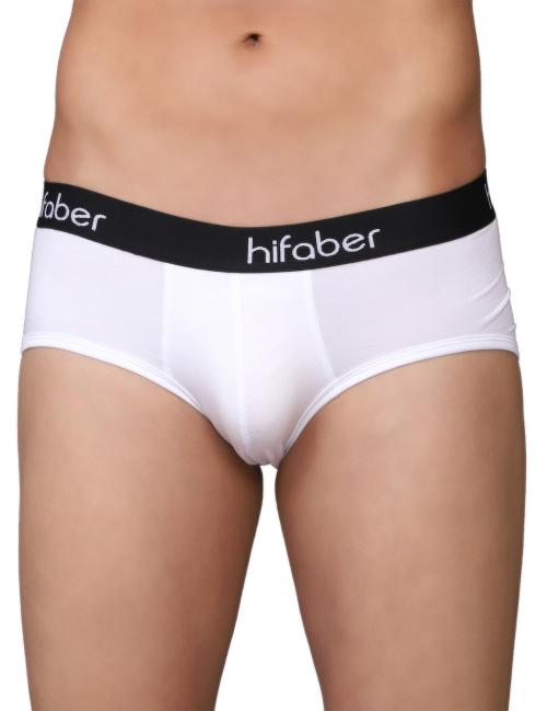 Hifaber White Solid Tencel Modal Brief - L (Pack of 1)