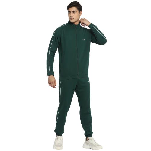 FURO By Red Chief Full Sleeve Solid Regular Fit Dark Green Polyester Sports Tracksuit for Men