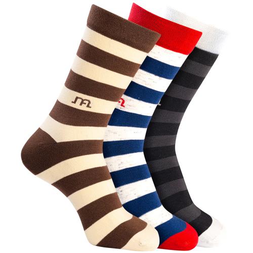 Man Arden Spry Striped Designer Edition Men Socks Collection, World's Finest Cotton (Combo of 3 | Size: Free Size | Color: Multicolor | Length: Regular)