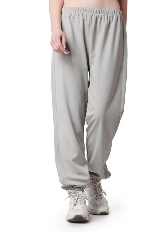 Popwings Women Casual Grey Solid Twill Joggers ! Grey Women Essentials High Rise Self Design Women Joggers