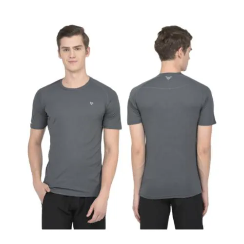 FIVVO Sportswear and a T-shirt Sport Grey T-Shirt and Black Tracksuit Pants | Men's Combo t-Shirt and Track Pants Regular Dimensions Boys' Lower Multipurpose Track Pant and T-shirt for Sports and Gym etc. Short Sleeves, Solid T-Shirts and Track Pant Pack