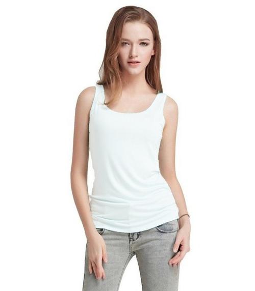 Fashion Lane Cotton Lycra Tank Top for Girls / Women (White -- Pack of 1)_L