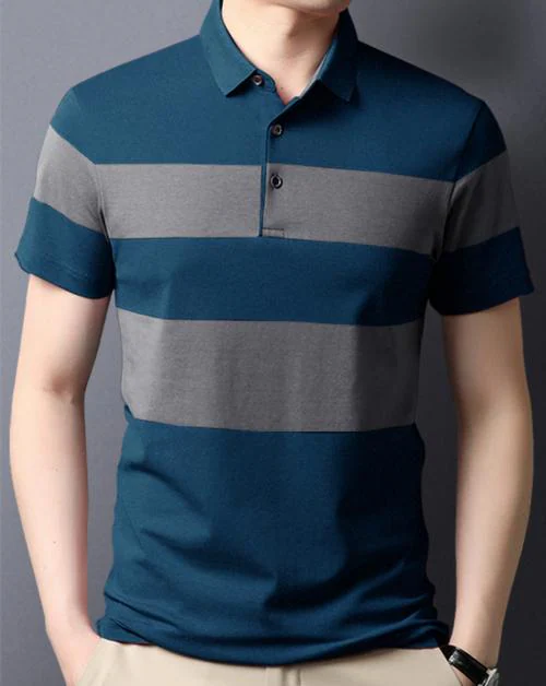 EYEBOGLER Tshirts/Men tshirt/ tshirt for men/ tshirt/ mens tshirt/ Men's Polo Neck Regular Fit Half Sleeves Colorblocked T-Shirt
