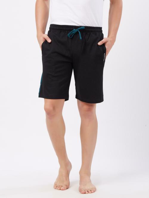 Fruit of the Loom Men Black Solid Cotton Blend Pack of 1 Knit Shorts