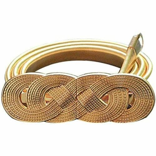 SATYAM KRAFT 1 Pcs Cute Bowknot Metal Buckle Skinny Stretch Waist Belt For Dress (Gold, 1 Piece)
