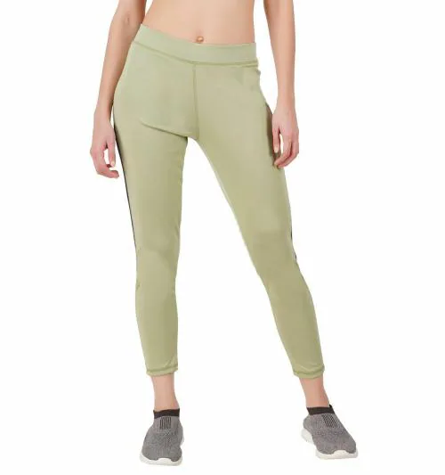 HOTFITS Solid Women Green Tights