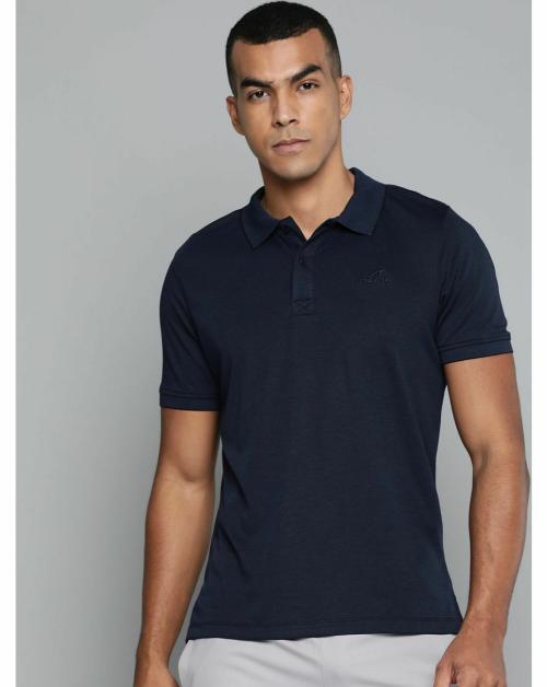 Buy ALCIS Men Self Design Light Blue Polo T-Shirt Online at Best Prices ...