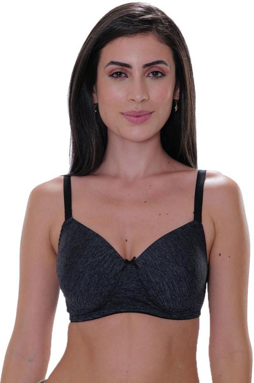 Aavow Women Black Cotton Blend Everyday Lightly Padded Bra (42B)