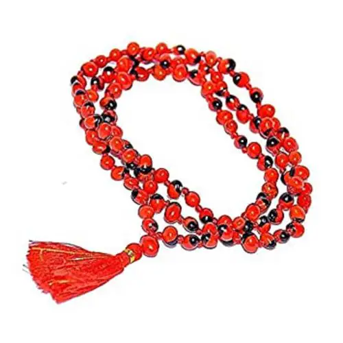 SoilMade Red Gunja Mala 108+1 Beads Size Approx 8 MM