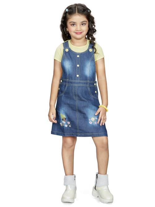 DE & CO Kids Pinafore Dress Denim, Corduroy Cotton Winter Summer Premium Dresses with Pockets 3 Years