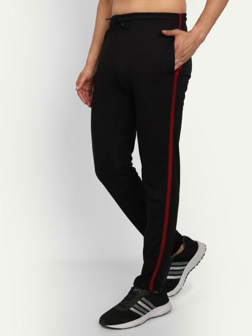 TT Men Black Solid Cotton Blend Track Pants (4XL)