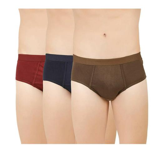 IGNOTO (Pack of 3)(95CM) Men's Solid 100% super-combed cotton Briefs || keep men comfortable and fresh throughout the day (Colors & Print May Vary)