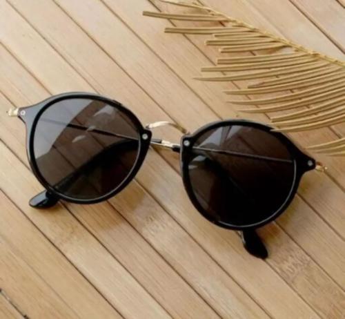 KOPEK UV Protection Round Sunglasses (50) (For Men & Women, Black)