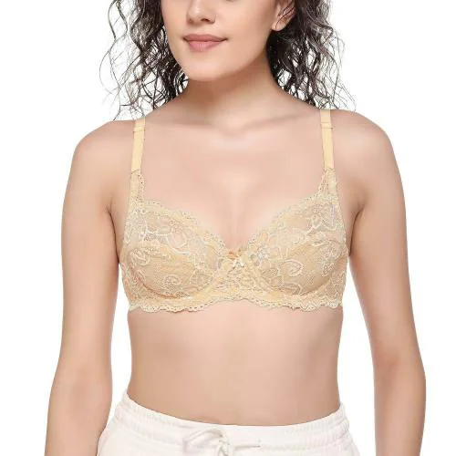 Buy Sona Sal Women's Pushup Sl004 Non-Padded Lace Underwired Bra