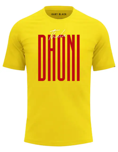 Kart Black Men's CSK IPL Jercy 2024 | Polyster Regular Fit | Thala Dhoni Cricket T-Shirts (MT - IPL - DHONI_XL)