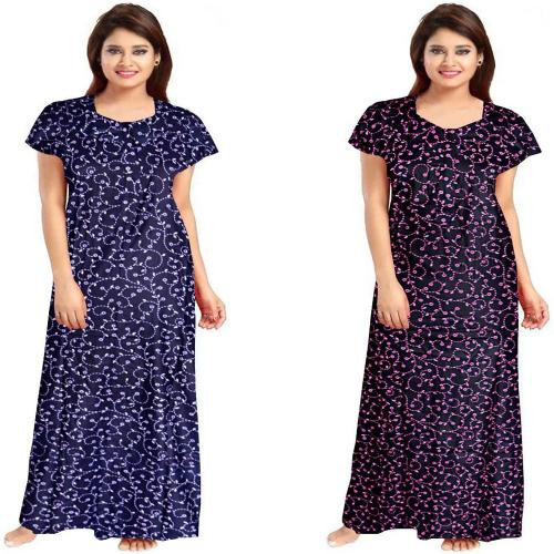Sajao Creation Women Nighty Set (Multicolor)