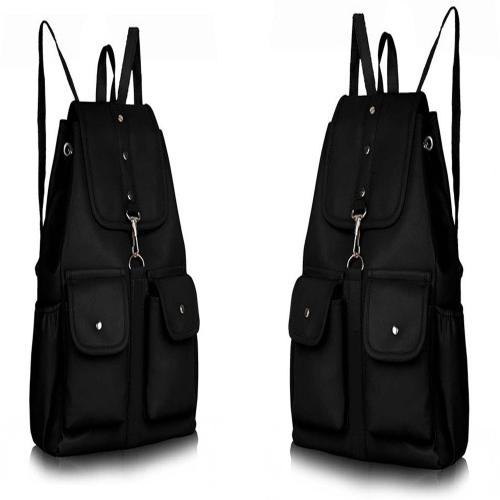 Raez Black Pu Girls Backpack (Pack Of 2)