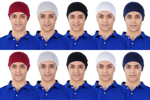 PRIDE APPAREL- COTTON HELMET CAPS-Assorted Colors-pack of 10