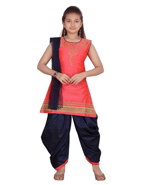 Aarika Girls Gajri Colour Patiala Suit Set
