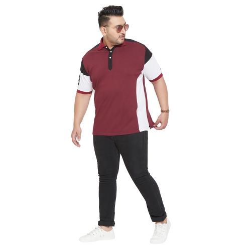 Bigbanana Men Plus Size Limbo Colorblock Polo Tshirt