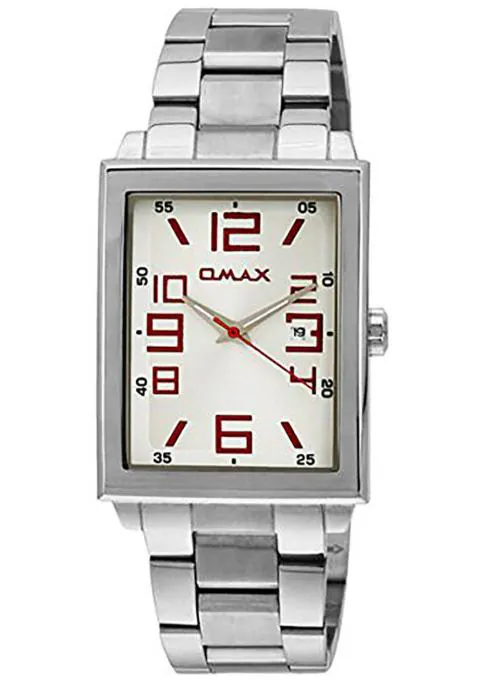 OMAX Analog Silver Watch white Dial With Silver Strap for Men - SS209