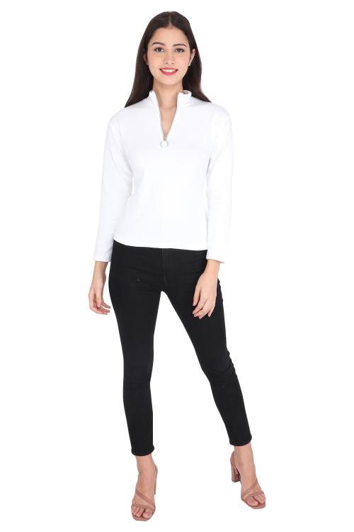 Genealo Stylish and fashionable Zipper Ribbed top for Women & Girls for Casual || Formal || Western || Party Wear look