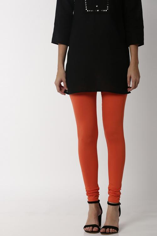 Soch Women Orange Cotton Solid Chudidar