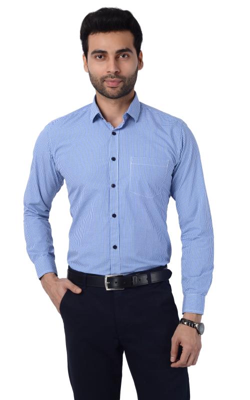 5TH ANFOLD Men Checkered Pure Cotton Formal Full Sleev Shirt