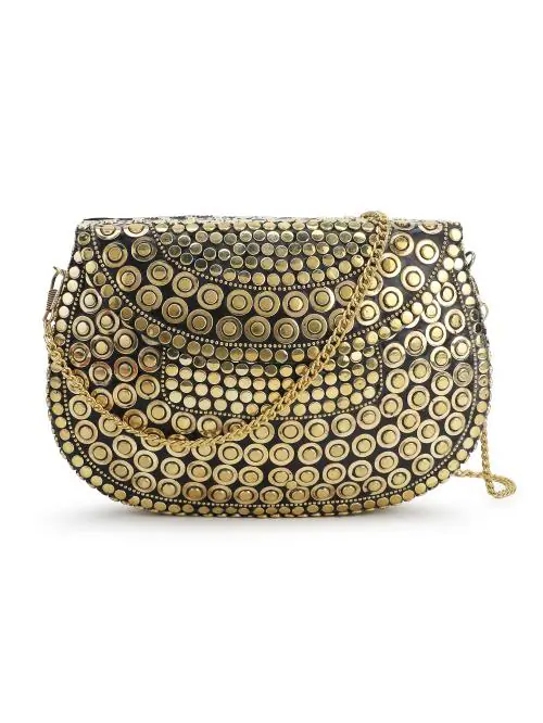Anekaant Mosaic Gold & Multi Mosaic Embellished Metal Clutch