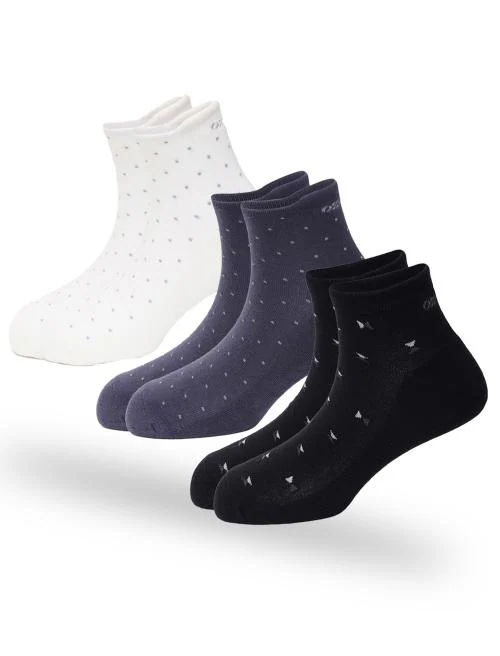 OXYZONE Men's Ankle Socks | Breathable | Moisture-Wicking | Spandex Cotton Blend Socks | Low-Cut Regular Socks | Athletic socks | Anti Slip Socks (Pack of 3)
