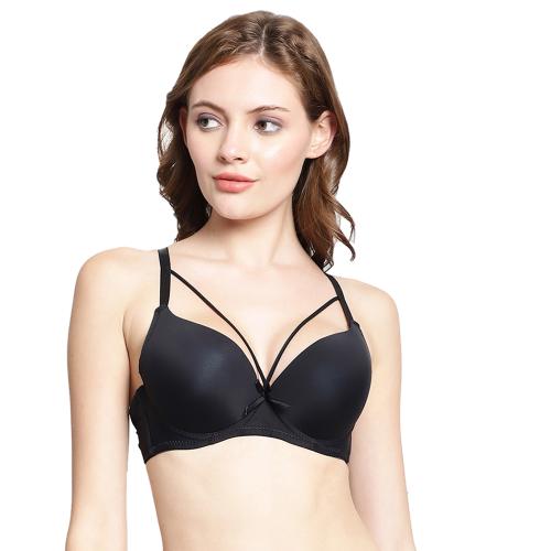 PrettyCat 30B Solid Polyester Blend Push-Up Bra For Women(PC-BR-7013)