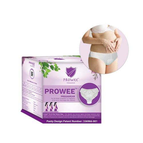Trawee Disposable Women's Prepartum Pregnancy Maternity Panty (Pre-Fitted with Panty Liner for Minor Discharge) (M) (Pack of 5)